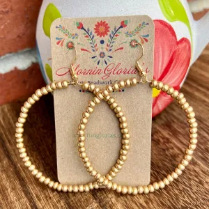 Large Bead Hoop Earrings