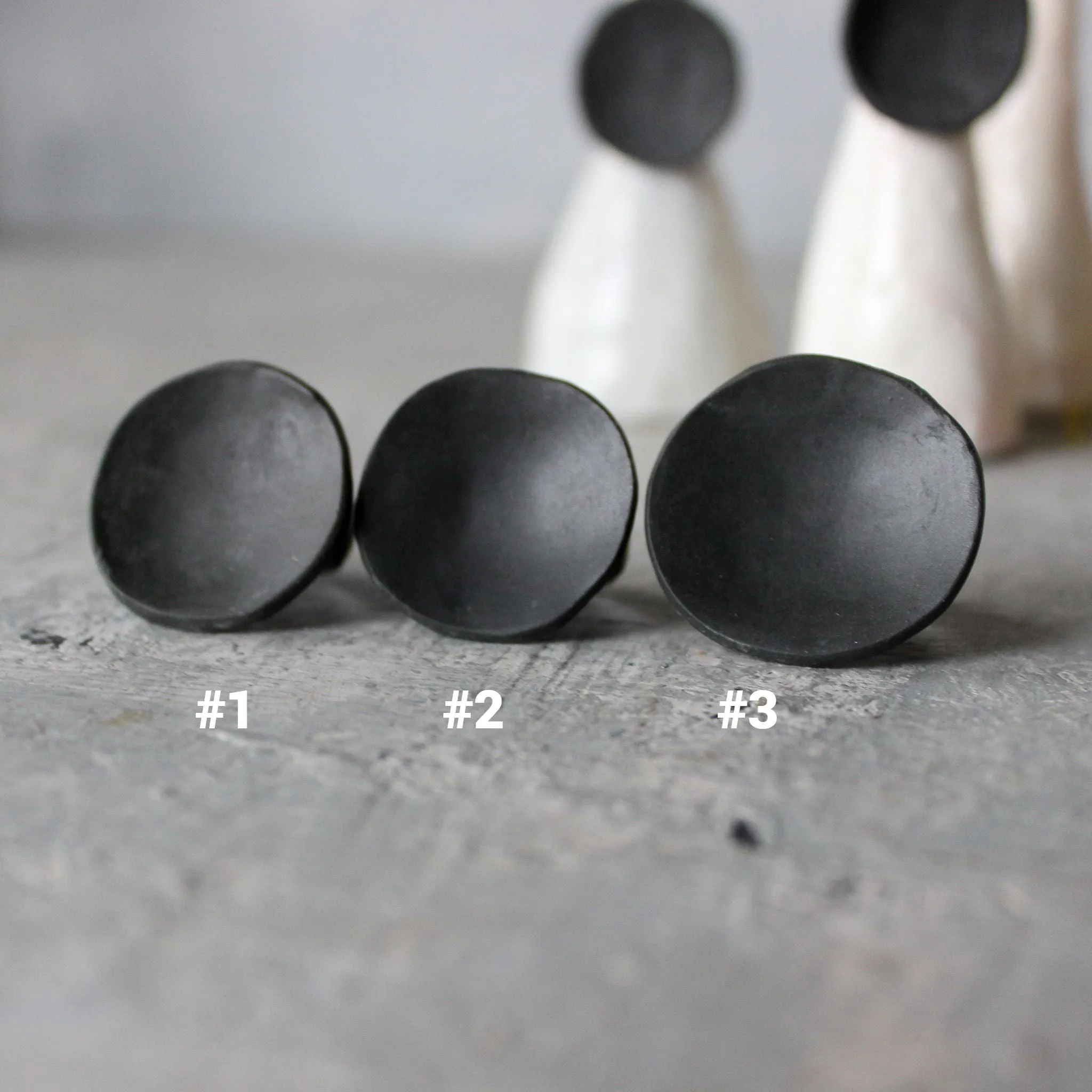 Large Black Satin Porcelain Rings