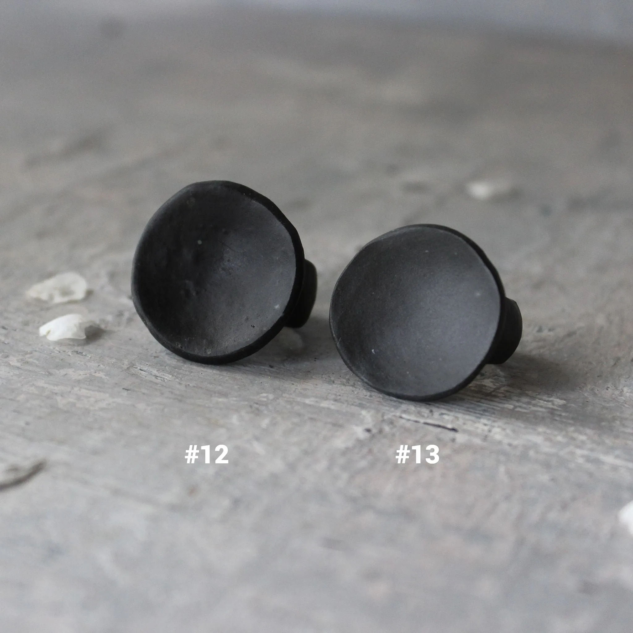 Large Black Satin Porcelain Rings