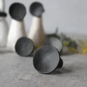 Large Black Satin Porcelain Rings