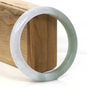 Lavender- Forest Green Jadeite Jade Bangle Bracelet (62.63 mm) #358
