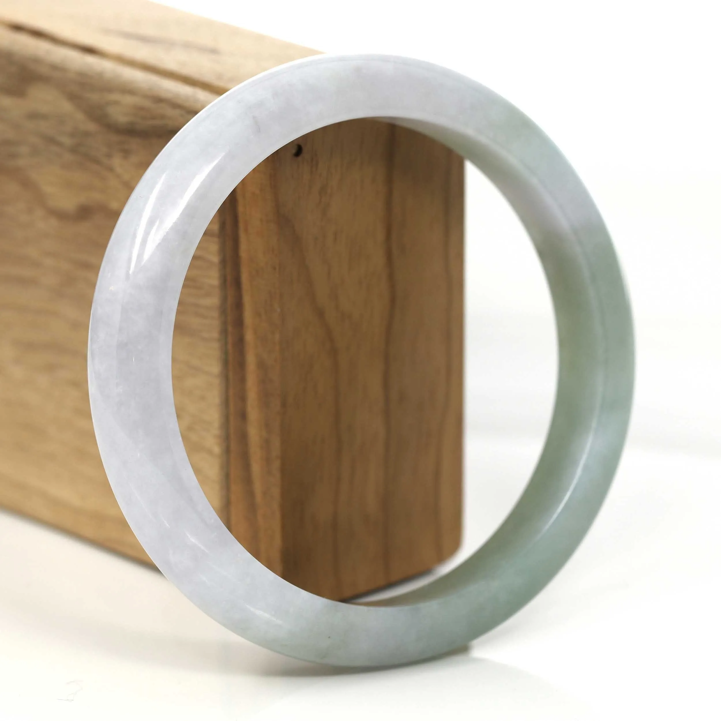 Lavender- Forest Green Jadeite Jade Bangle Bracelet (62.63 mm) #358