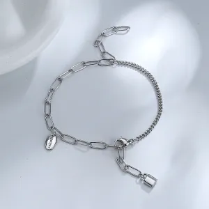 Letter Brand Tassel Asymmetric Small Lock Bracelet