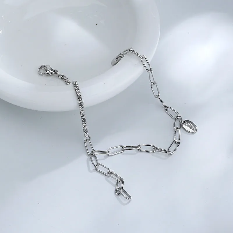 Letter Brand Tassel Asymmetric Small Lock Bracelet