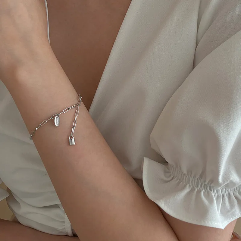 Letter Brand Tassel Asymmetric Small Lock Bracelet
