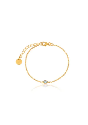 Lola Knight - Blue Topaz Bracelet - Gold