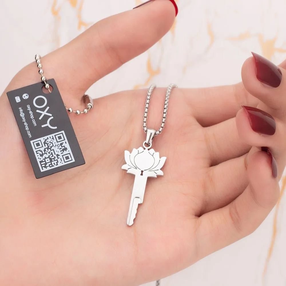 Elegant Lotus Flower Chastity Key Locket - Beautiful Keyholder for Discreet Storage