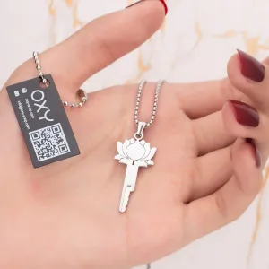 Elegant Lotus Flower Chastity Key Locket - Beautiful Keyholder for Discreet Storage