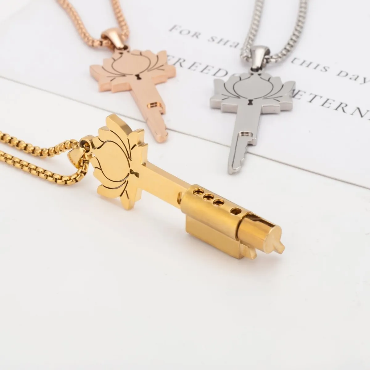 Elegant Lotus Flower Chastity Key Locket - Beautiful Keyholder for Discreet Storage
