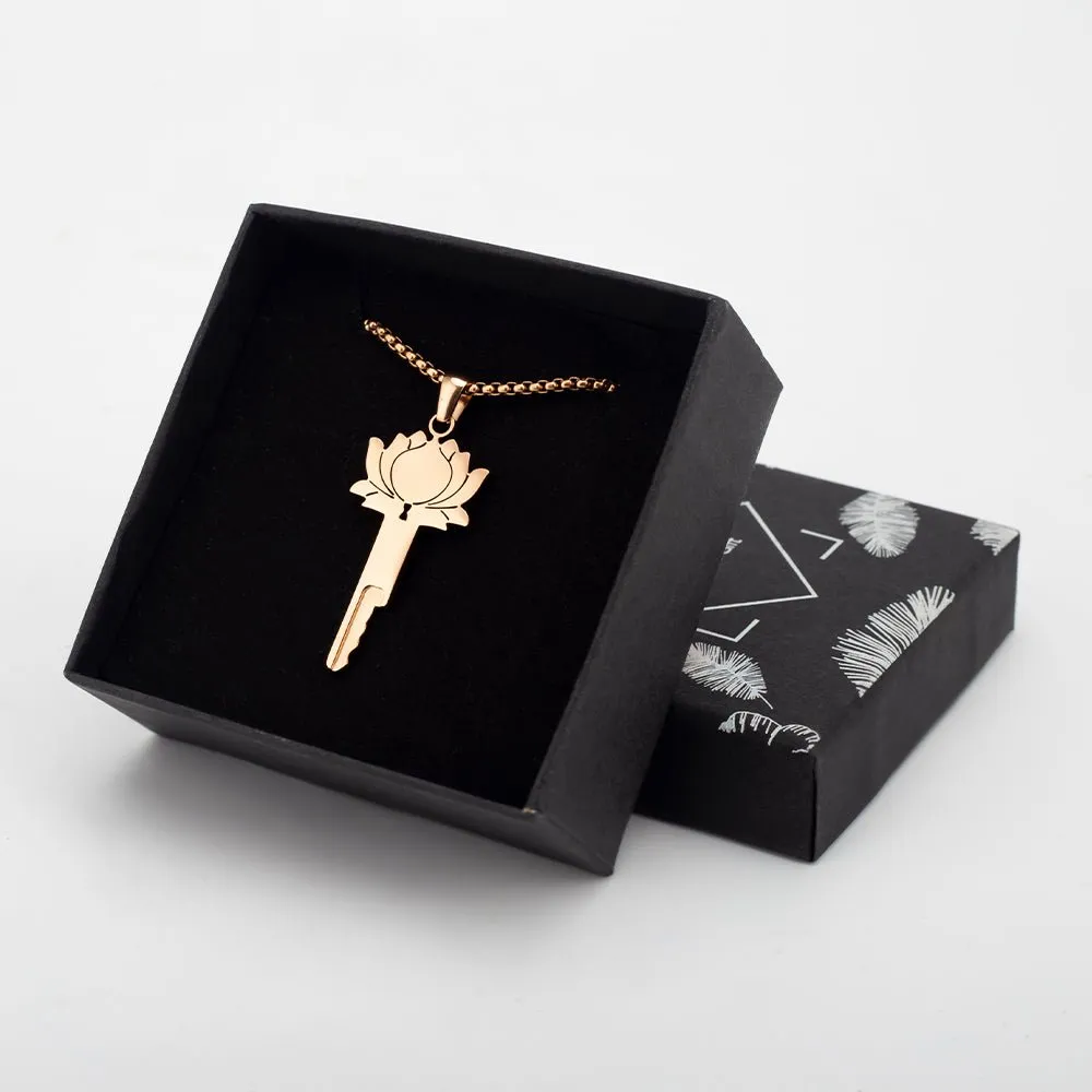 Elegant Lotus Flower Chastity Key Locket - Beautiful Keyholder for Discreet Storage