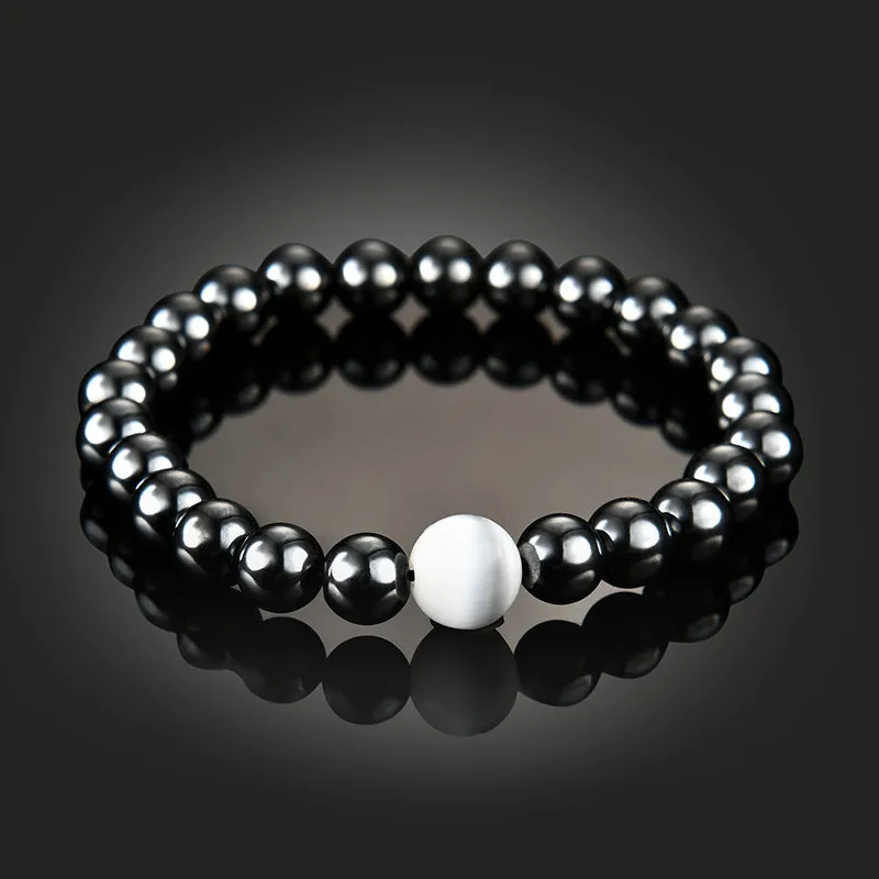 Magnetic Black Magnet Inlaid Pearl Bracelet