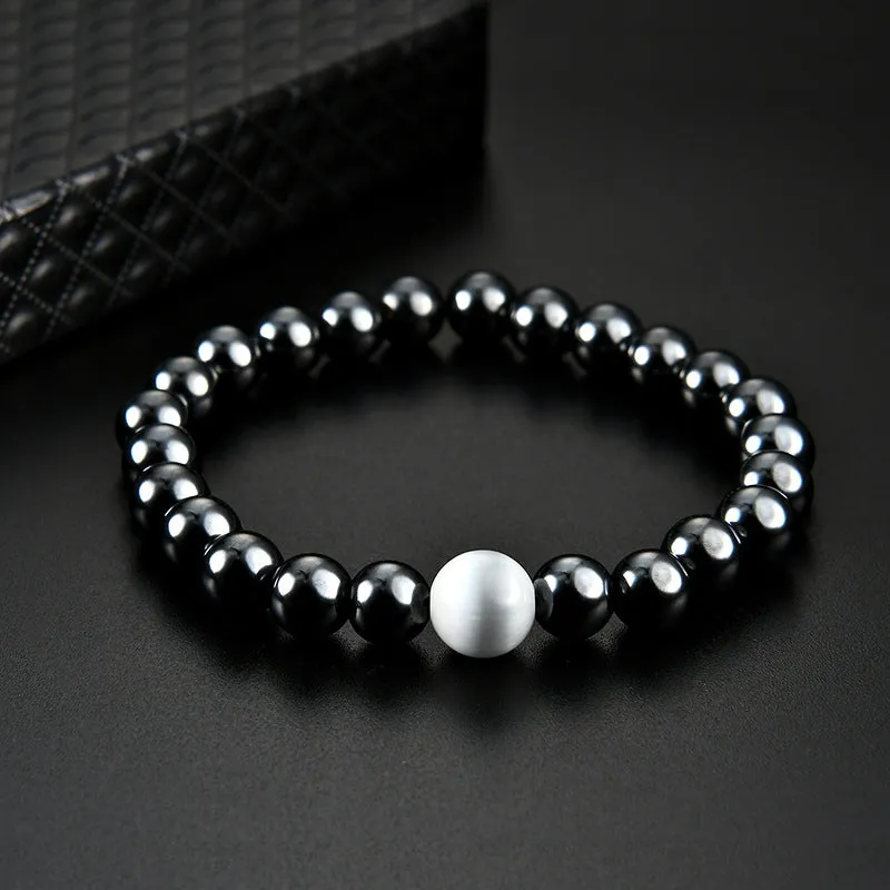 Magnetic Black Magnet Inlaid Pearl Bracelet