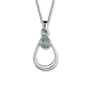 March Birthstone Silver Pendant CP332 Aquamarine