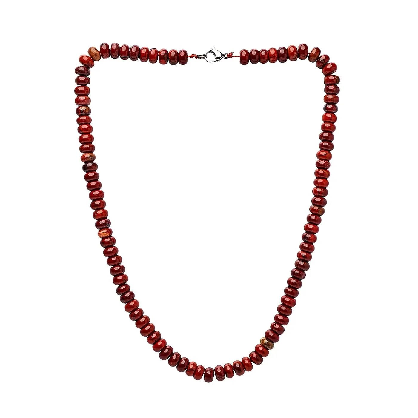 Mens Beaded Necklace | Handmade Natural Jasper Gemstone Necklace for Men 20In