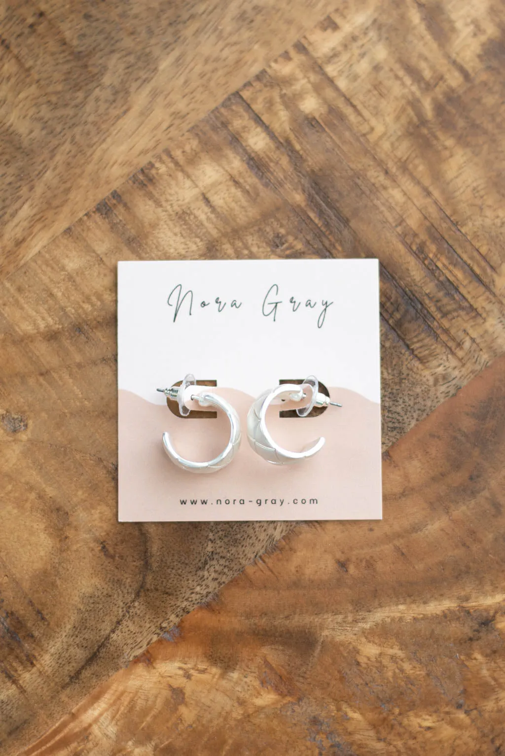 Metal Texture 20mm Hoop Earrings