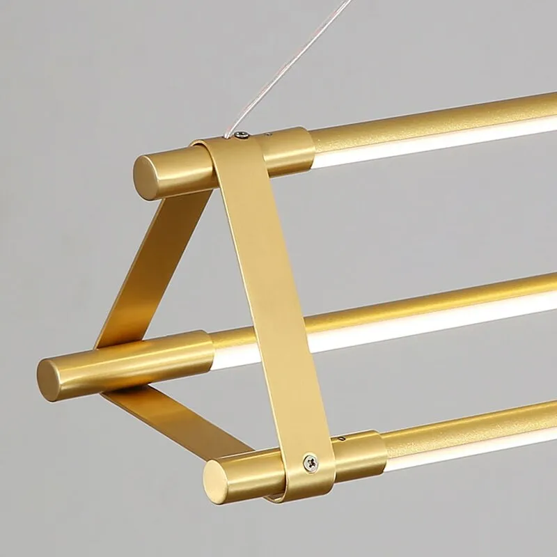 Modern simple copper led long chandelier restaurant coffee shop front desk chandelier office creative decoration Chandelier