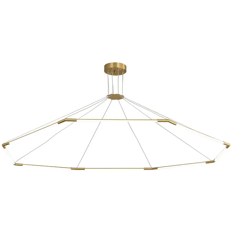 Modern simple copper led long chandelier restaurant coffee shop front desk chandelier office creative decoration Chandelier