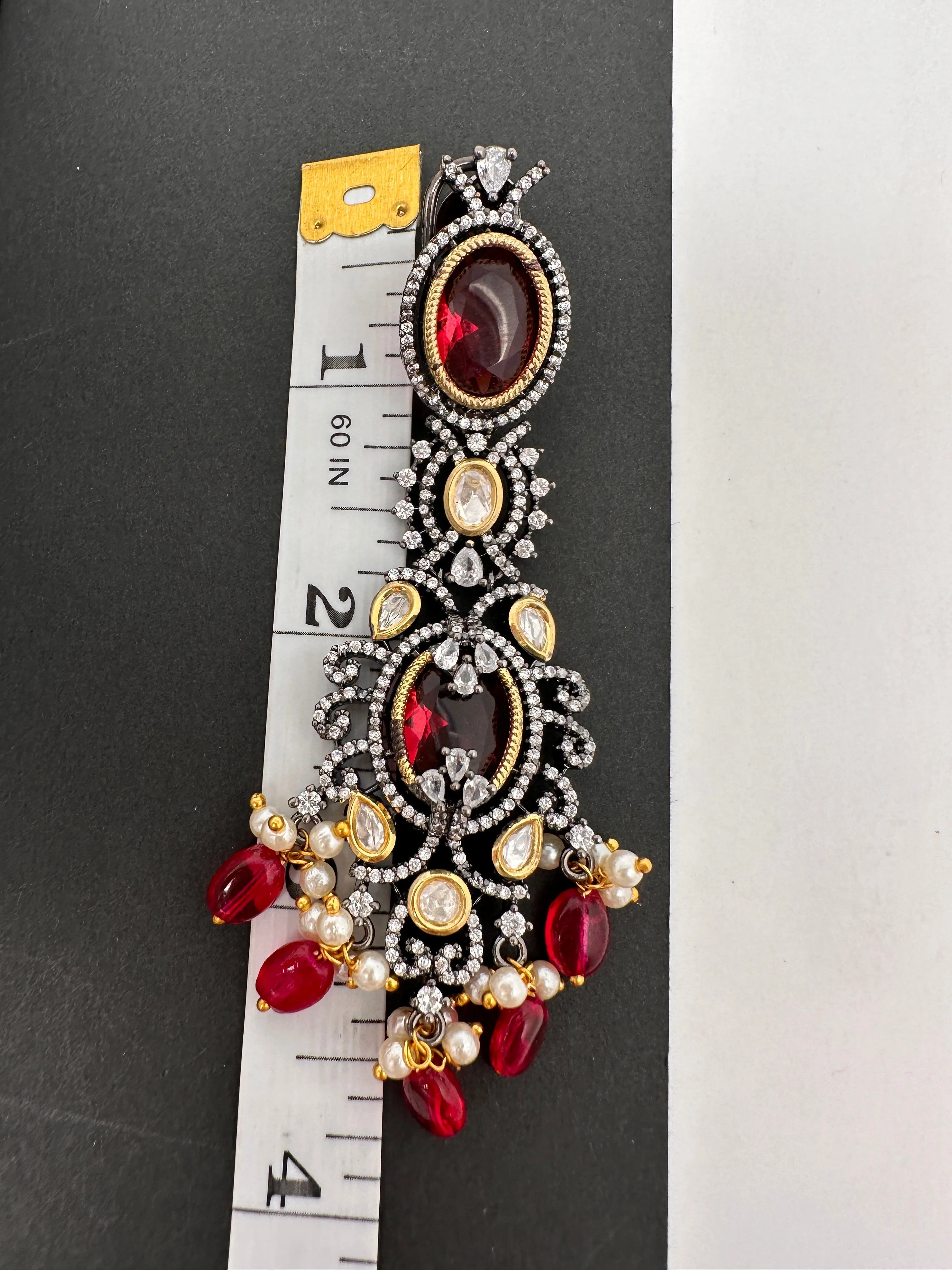 Moissanite Kundan Victorian Finish Color Stone Color beads Choker