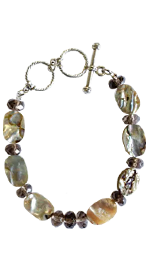 Mother of Pearl and Smoky Topaz Bracelet #103033