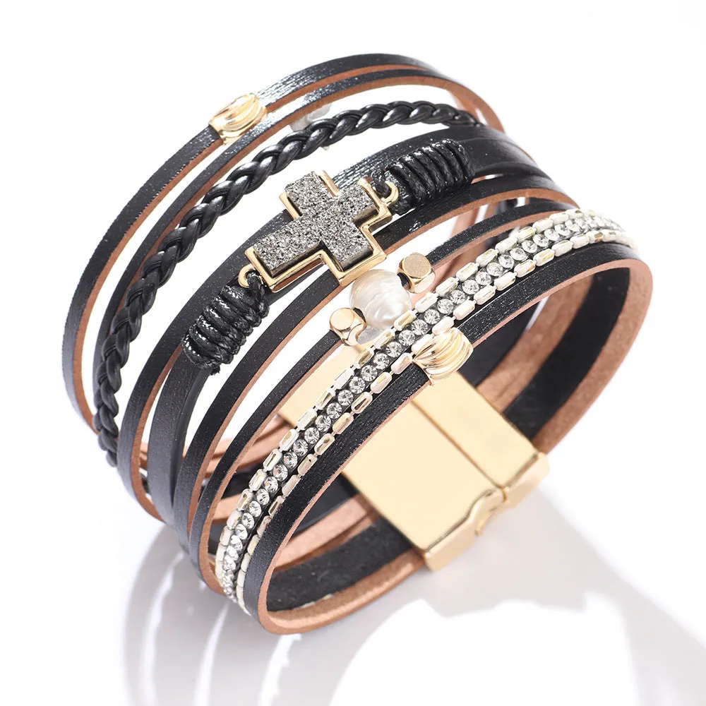 Multilayer Braided Leather Bracelet