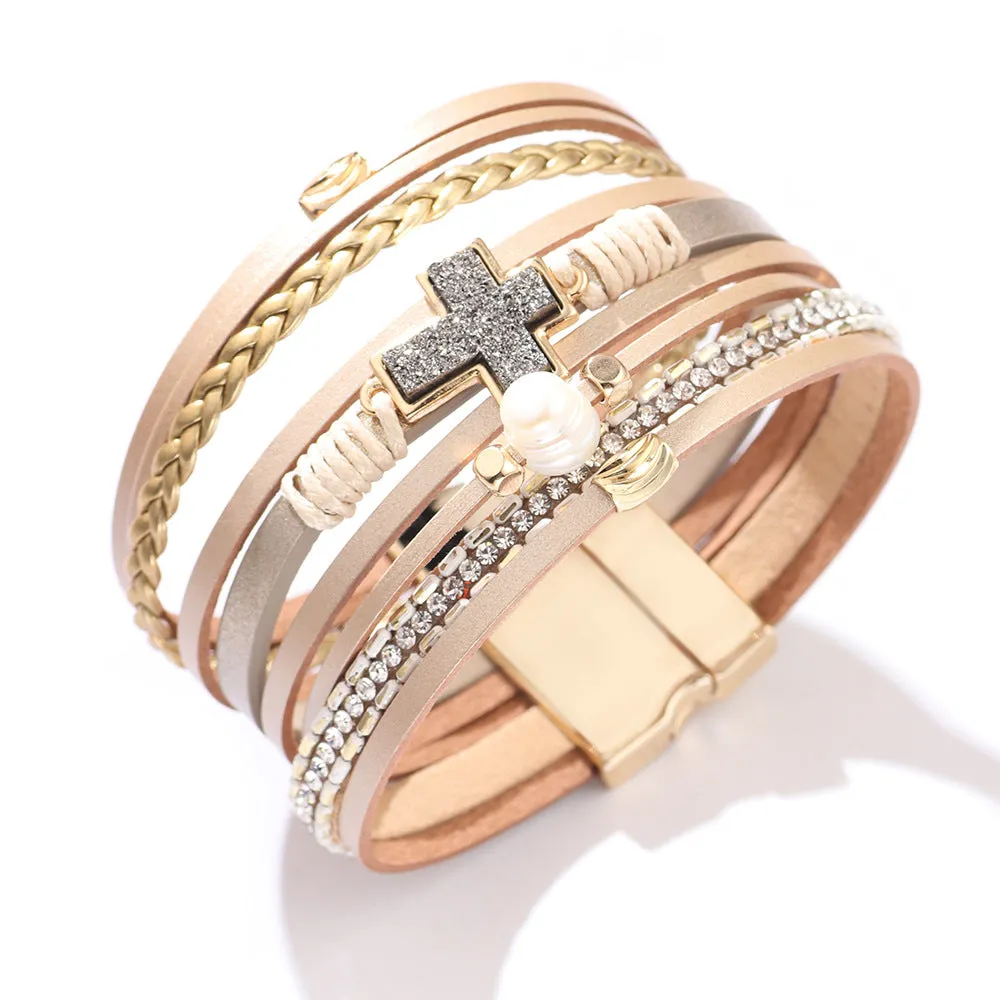Multilayer Braided Leather Bracelet