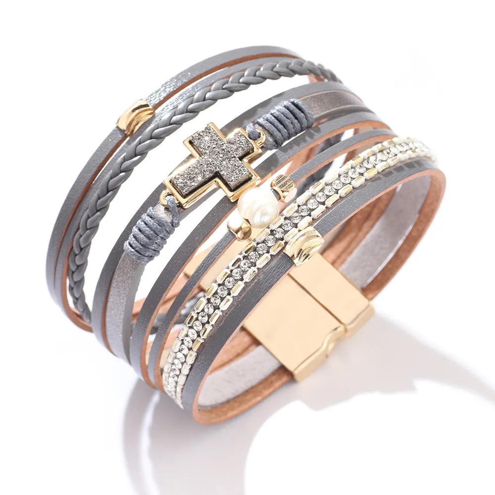 Multilayer Braided Leather Bracelet