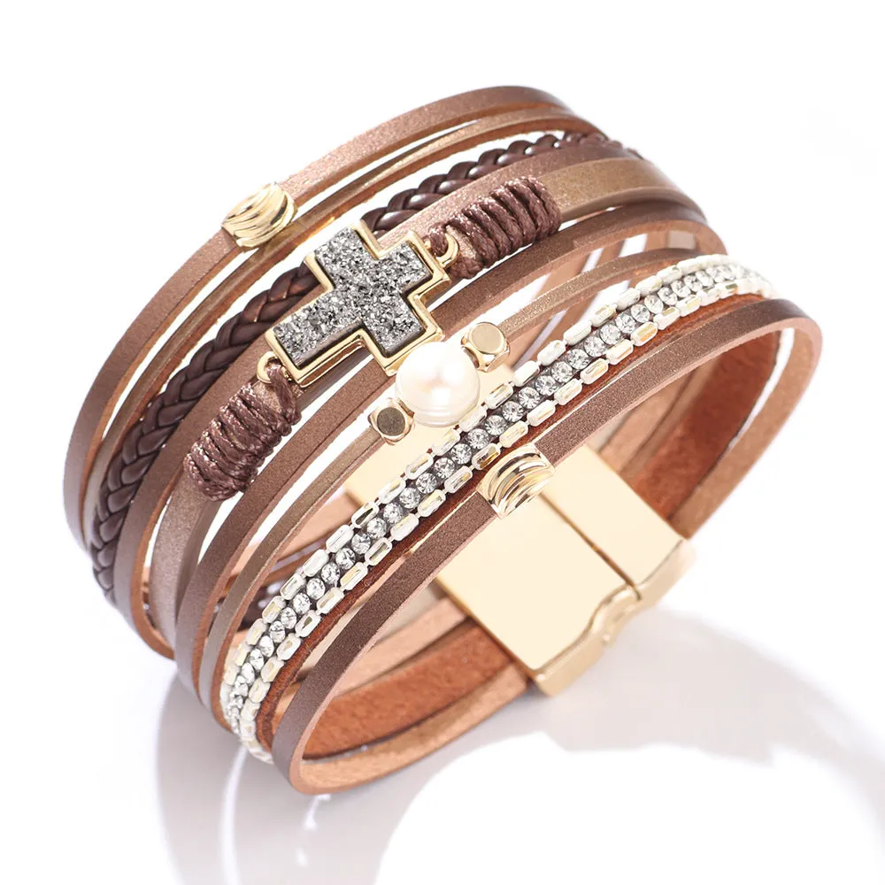 Multilayer Braided Leather Bracelet