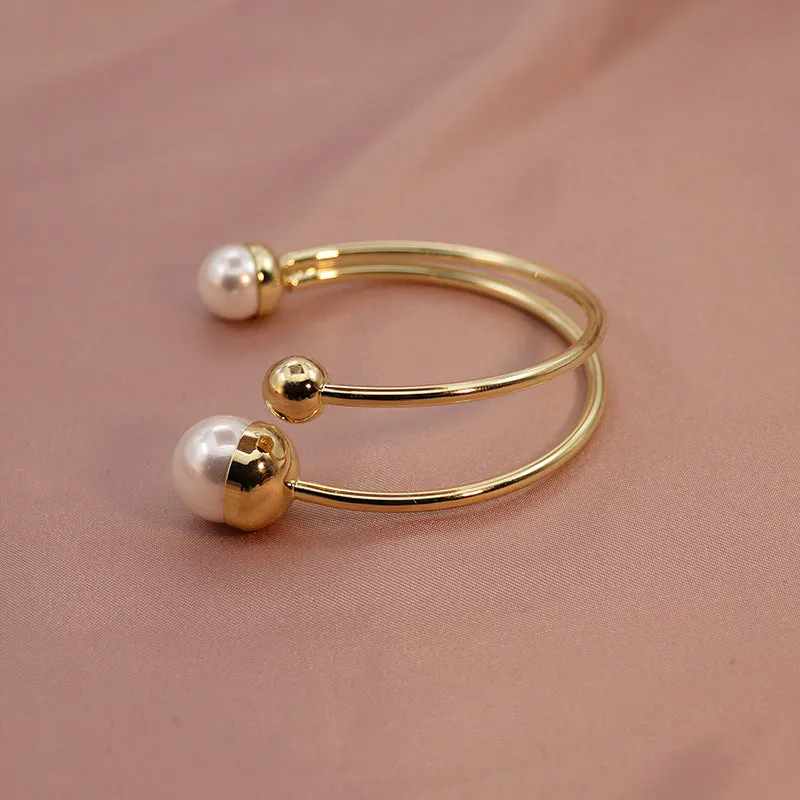 Multilayer Metal Pearl Bracelet Retro Temperament Suit Women