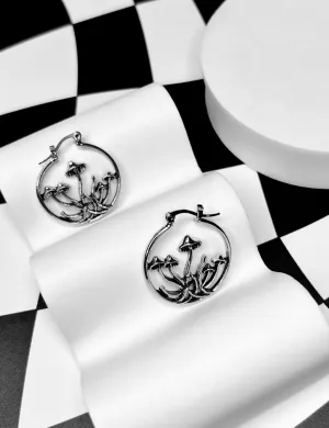 MUSHROOM FOREST HOOP EARRINGS