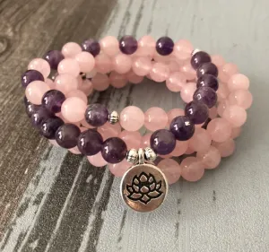 Natural Amethyst Stone Crystal Yoga Bracelet