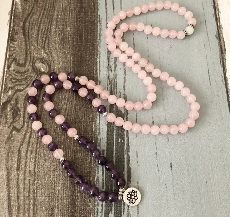 Natural Amethyst Stone Crystal Yoga Bracelet