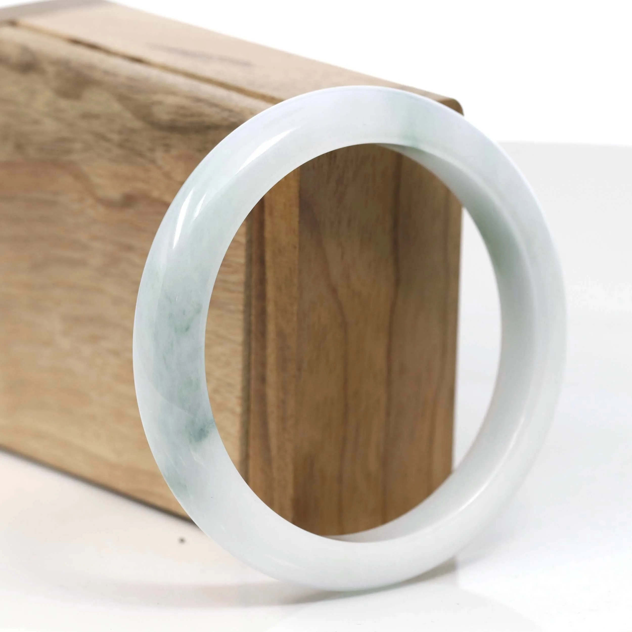 Natural Blue- Green Jadeite Jade Bangle (58.18 mm) #T012