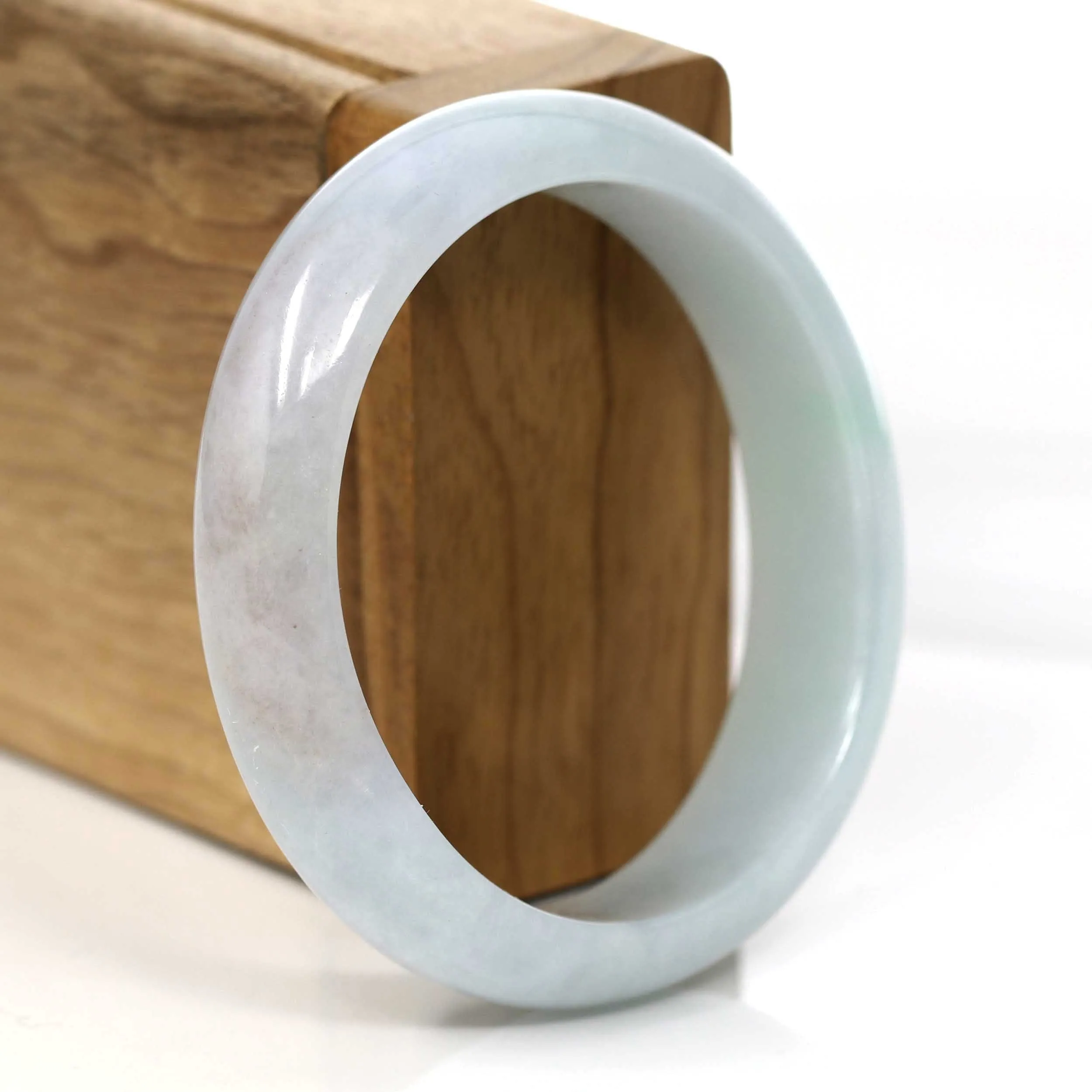 Natural Blue Green Lavender Burmese Jadeite Jade Oval Bangle (56.87 mm) #653
