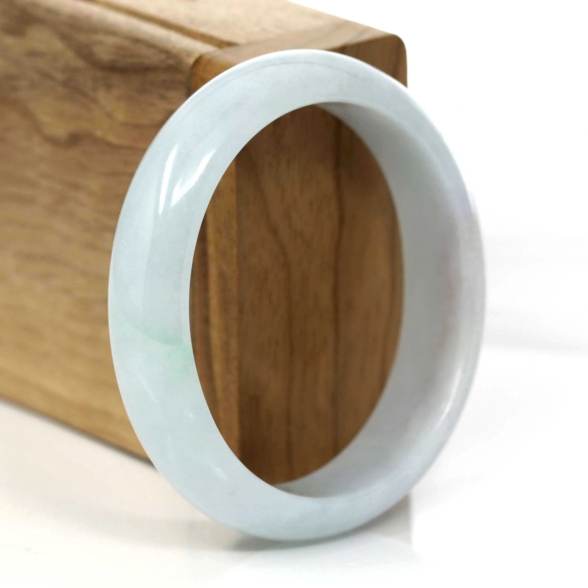 Natural Blue Green Lavender Burmese Jadeite Jade Oval Bangle (56.87 mm) #653