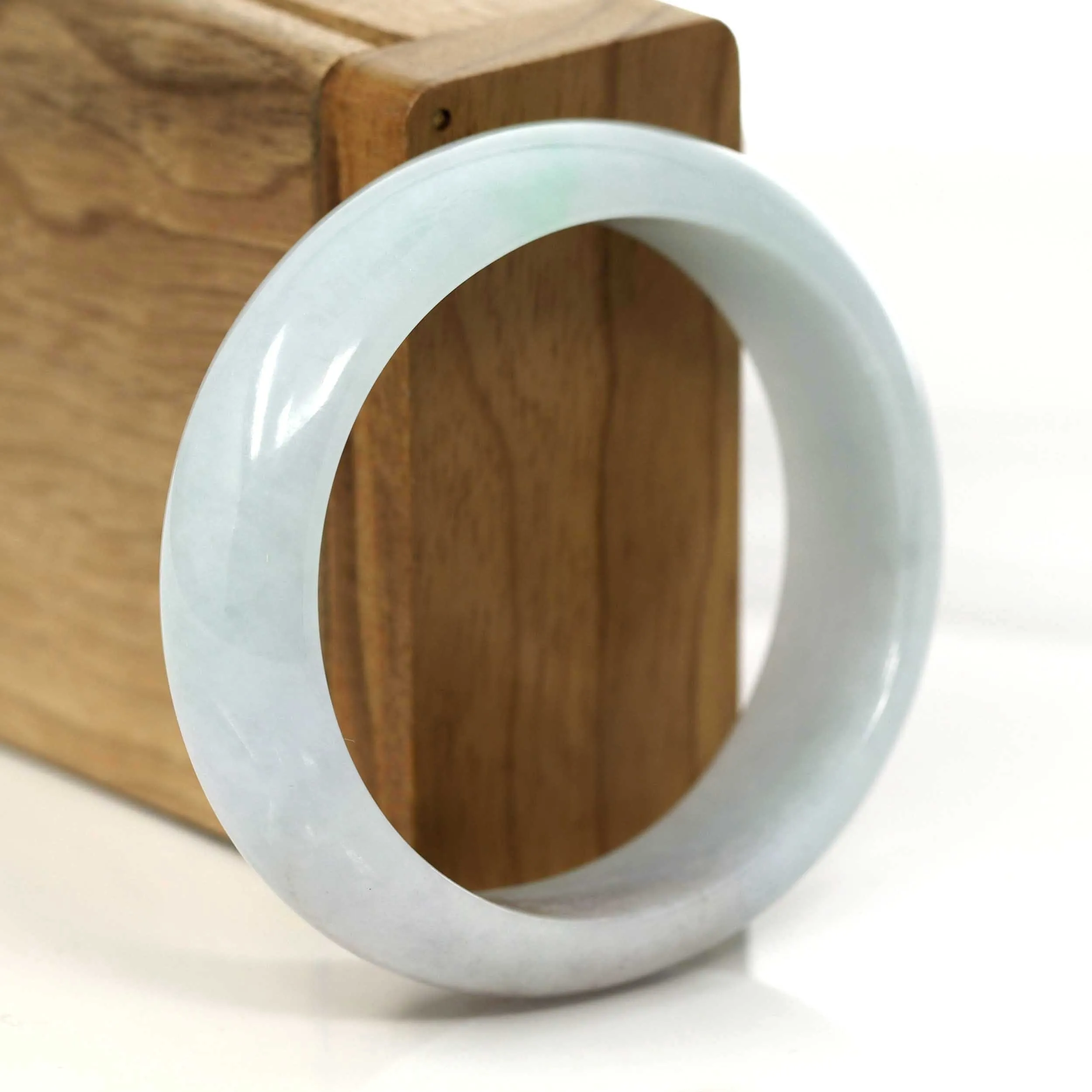 Natural Blue Green Lavender Burmese Jadeite Jade Oval Bangle (56.87 mm) #653