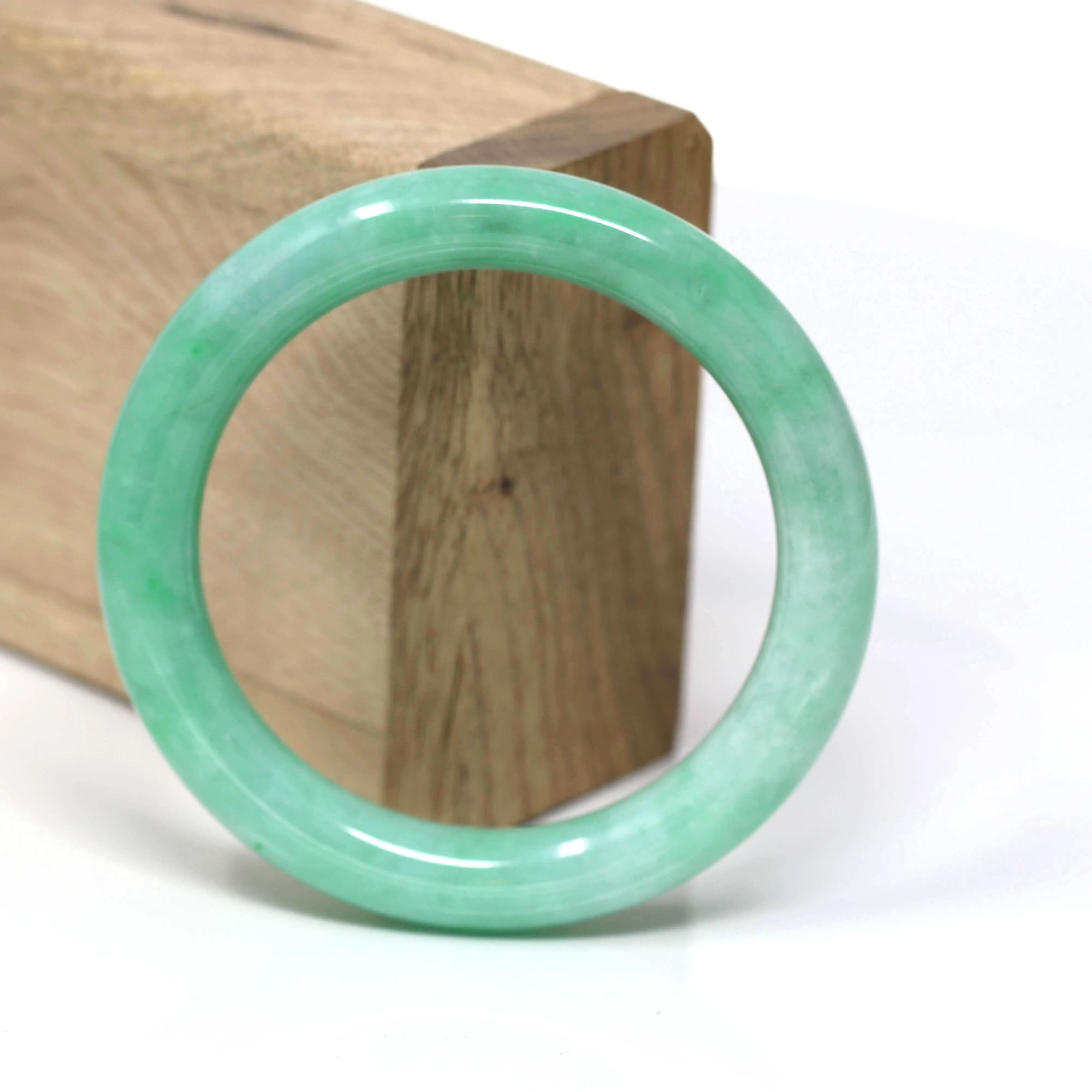 Natural Burmese Apple Green Jadeite Jade Bangle Bracelet ( 53.6 mm) #441