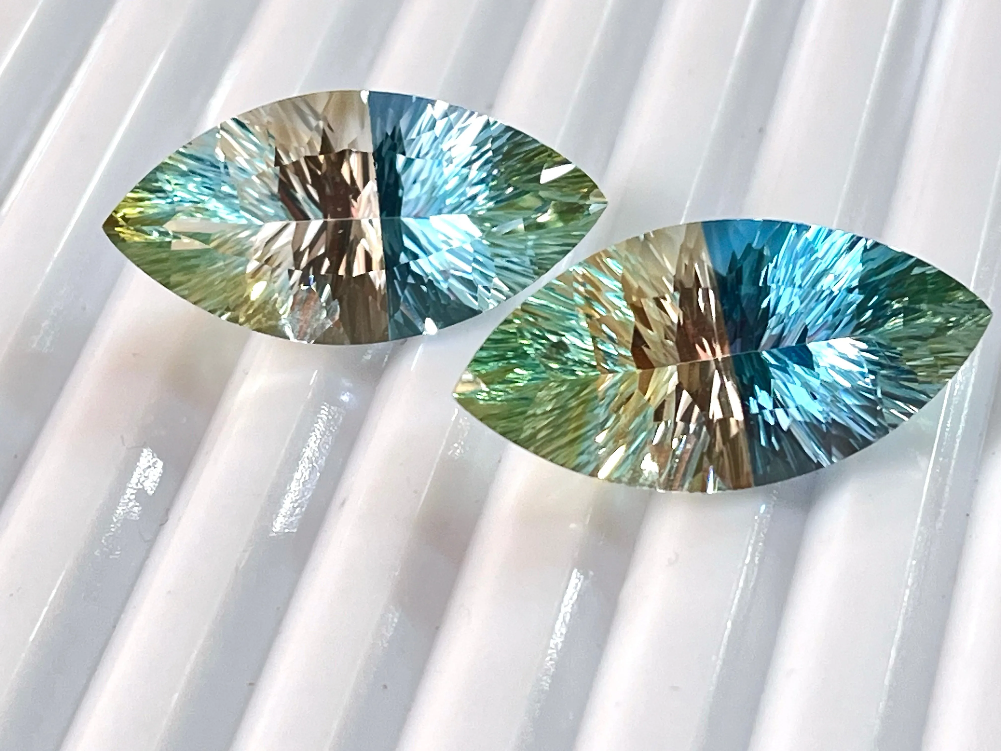 Natural Gemstones Doublet concave cut pair and sets