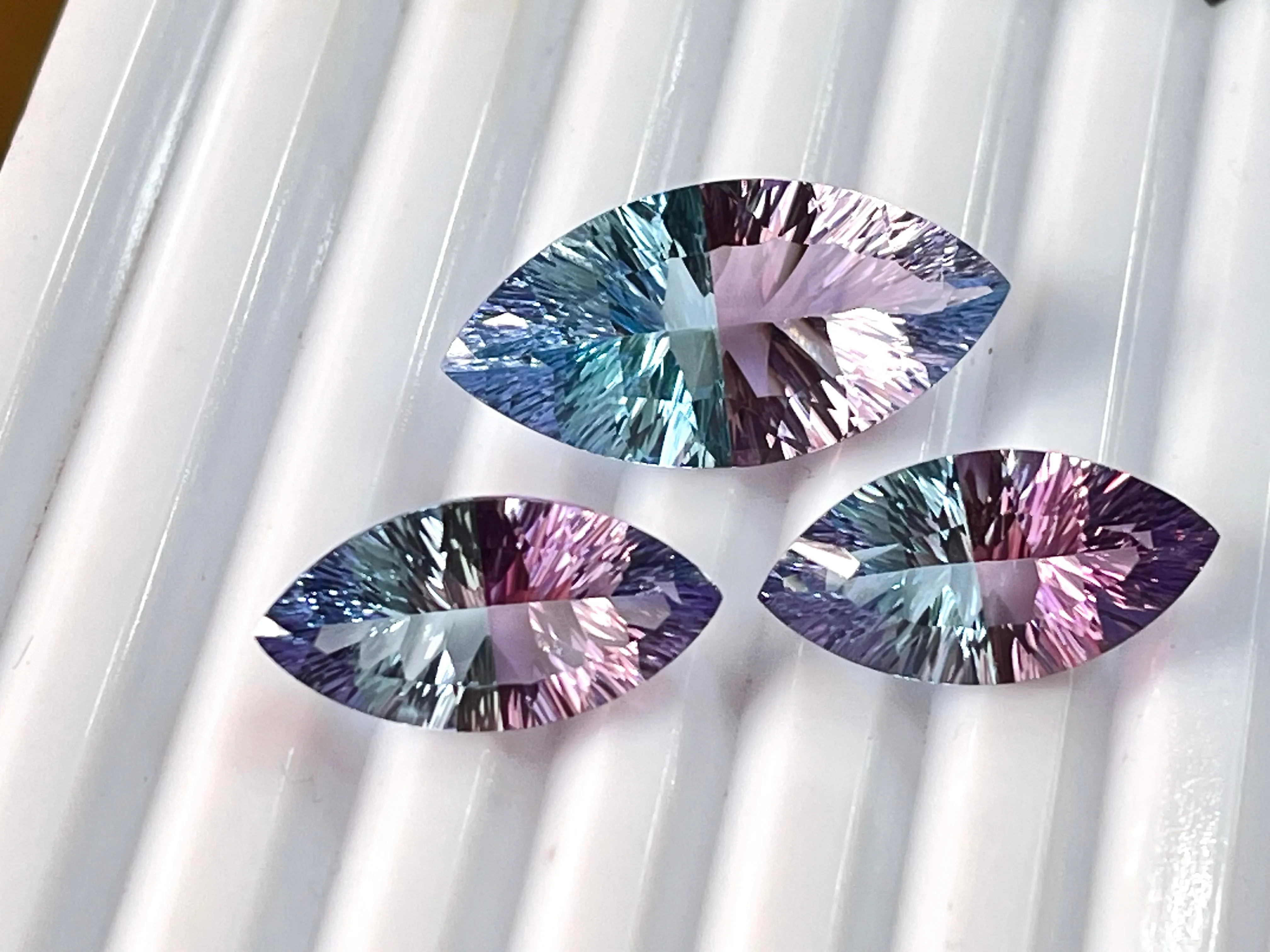 Natural Gemstones Doublet concave cut pair and sets