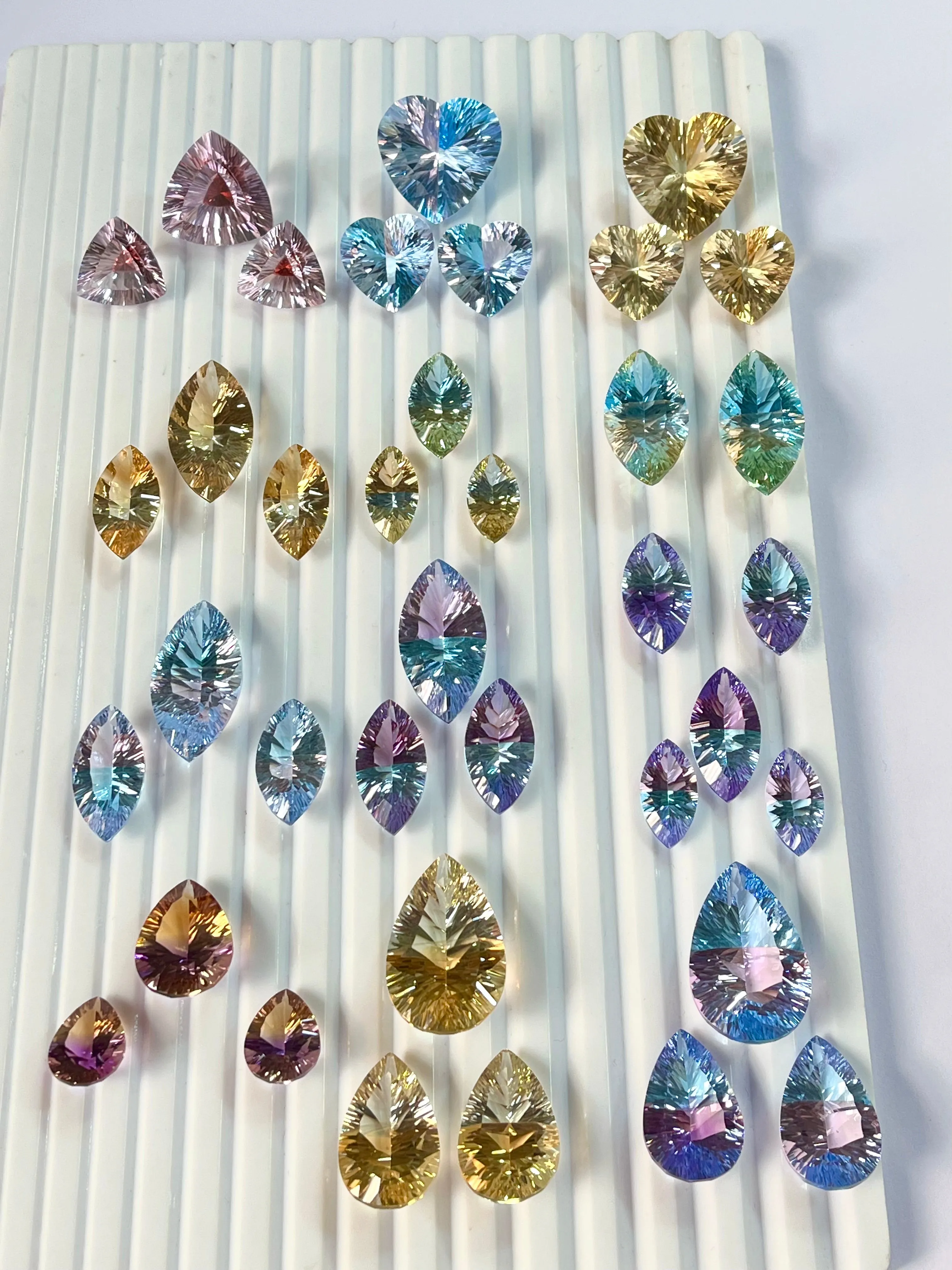 Natural Gemstones Doublet concave cut pair and sets