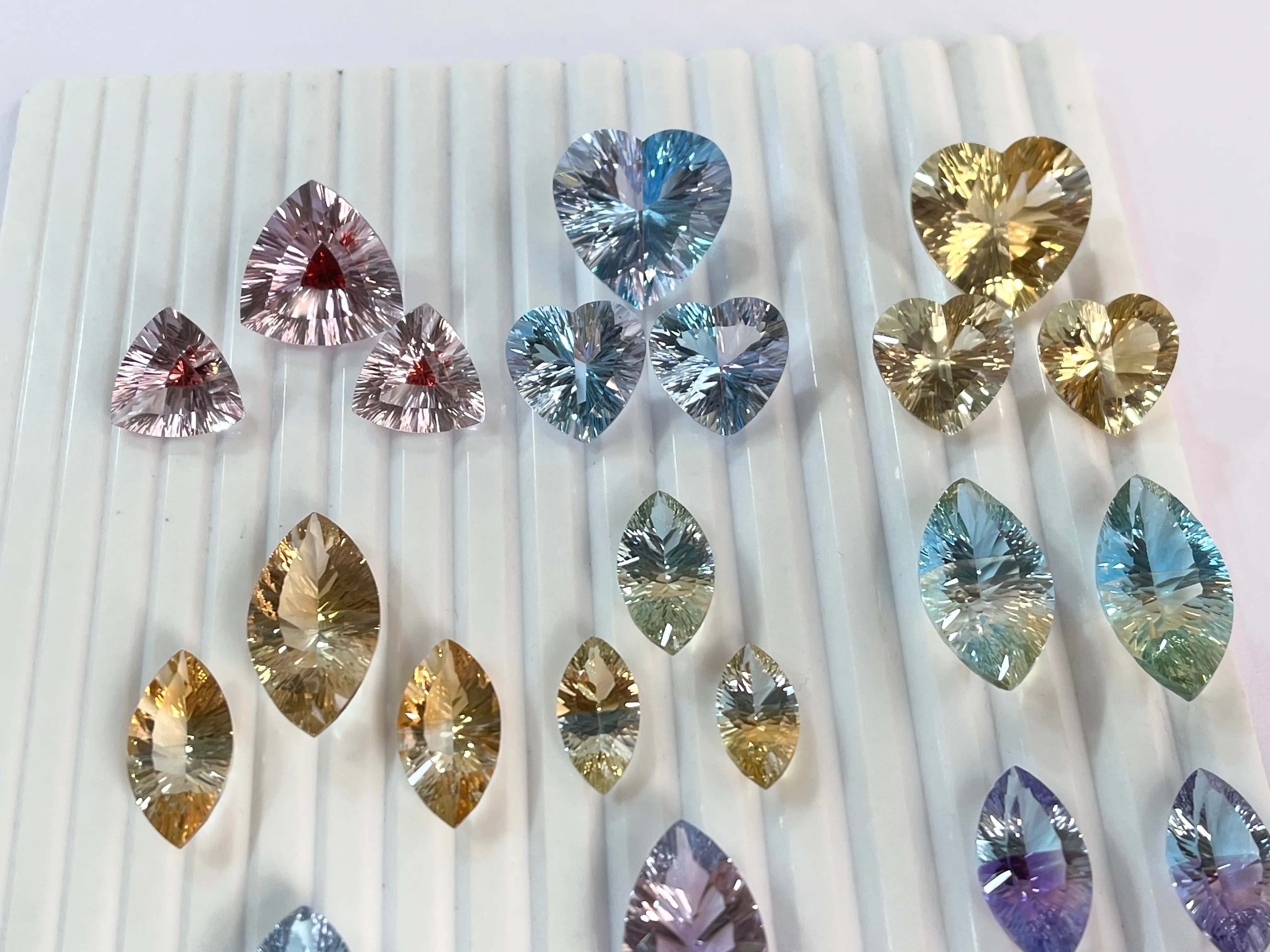 Natural Gemstones Doublet concave cut pair and sets