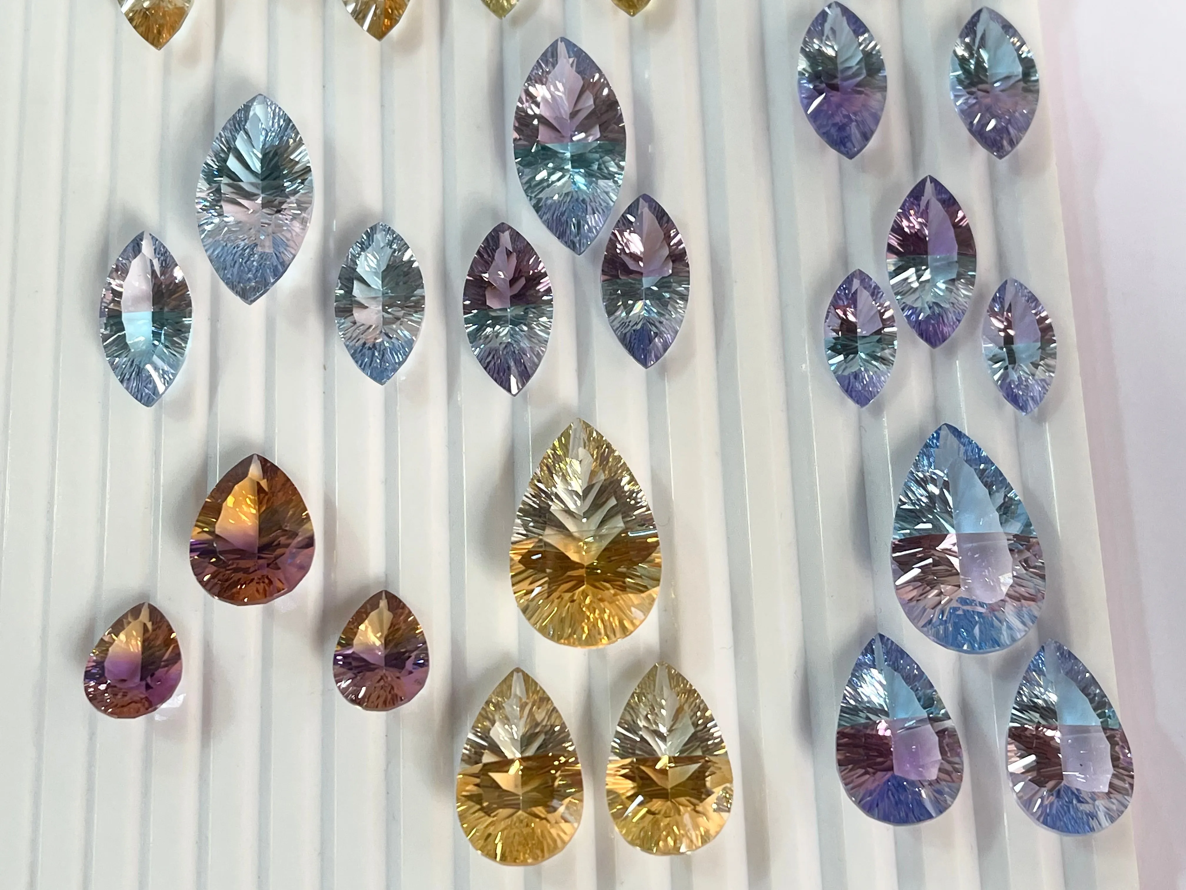 Natural Gemstones Doublet concave cut pair and sets