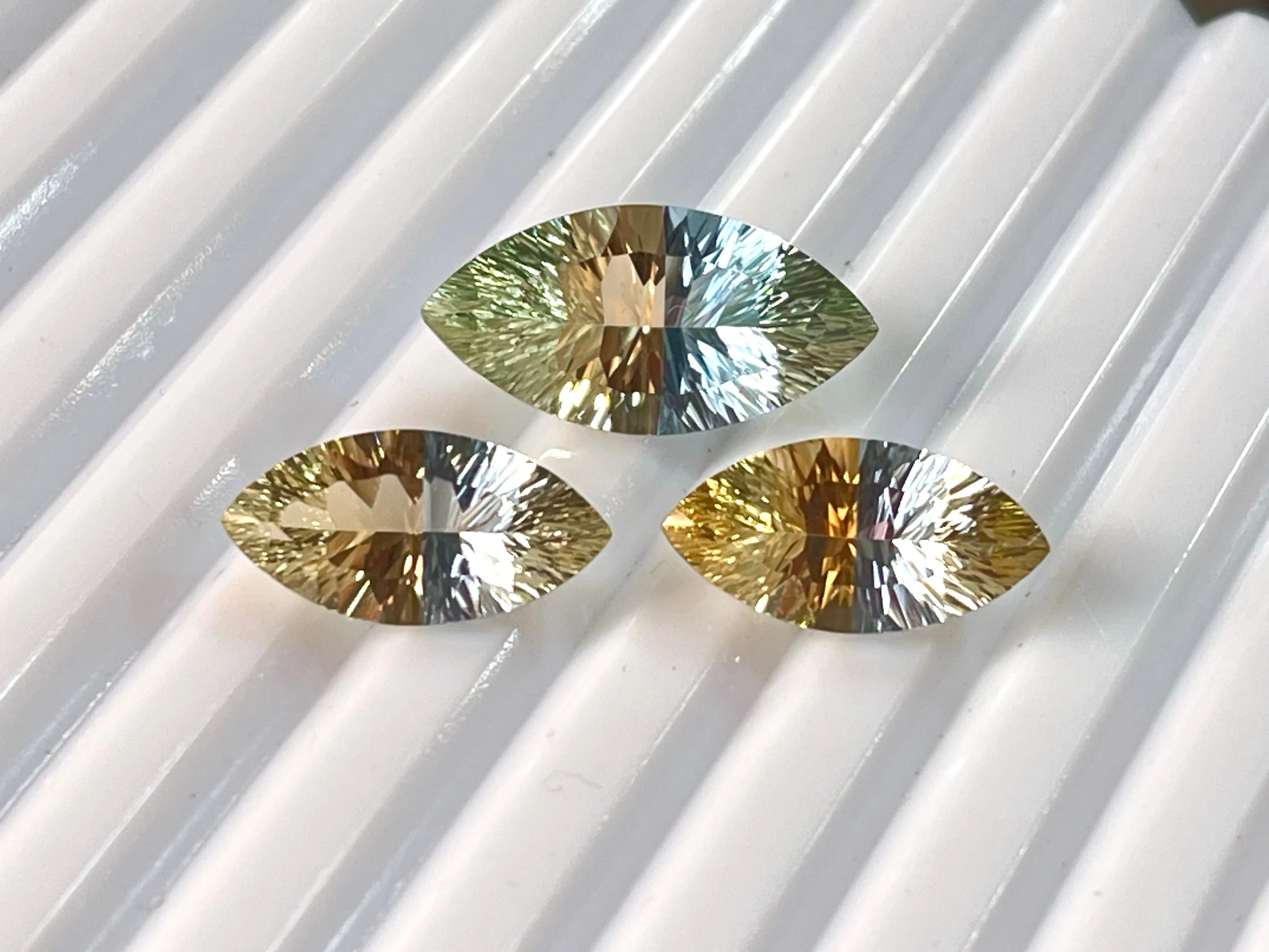 Natural Gemstones Doublet concave cut pair and sets