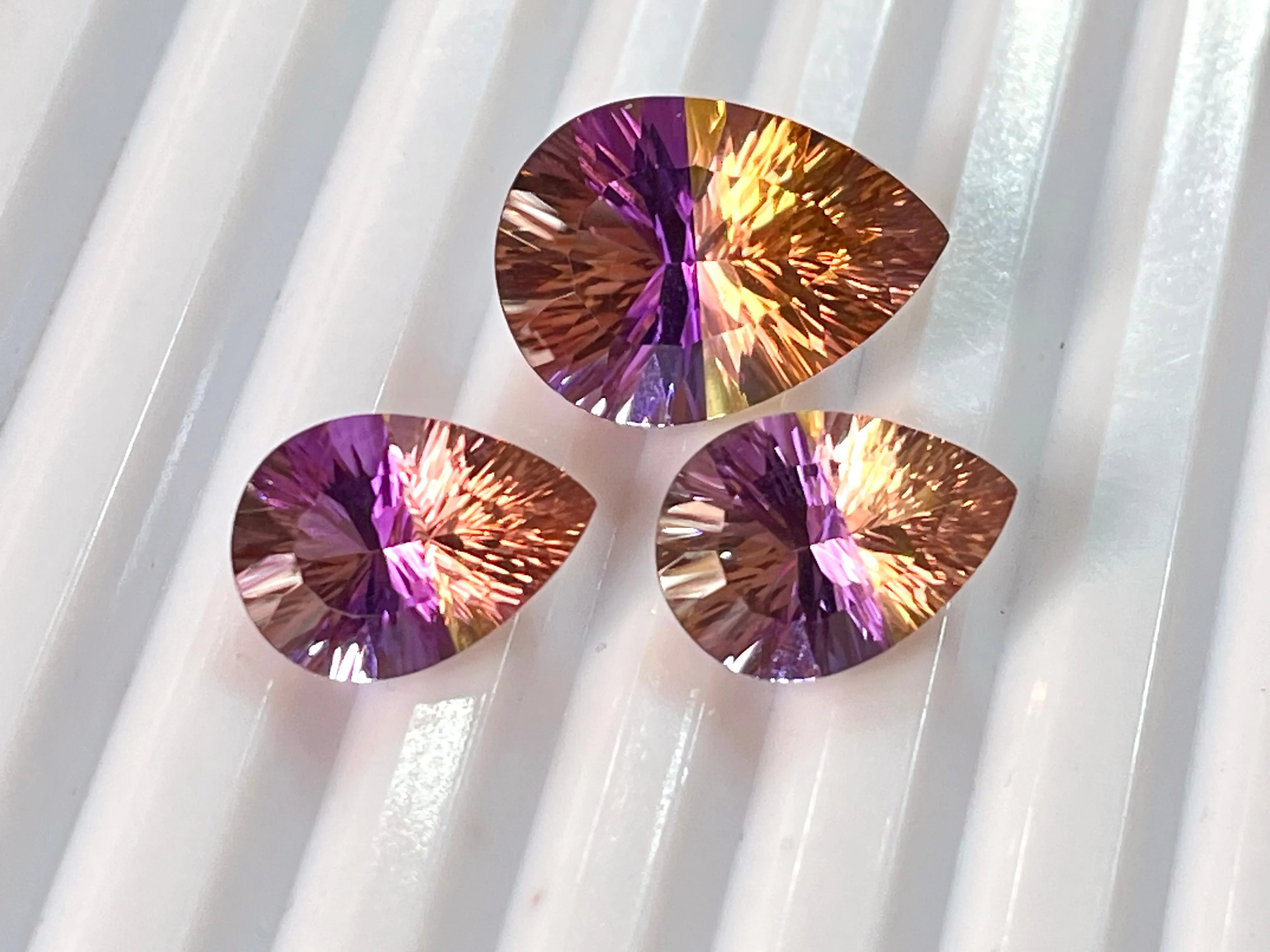Natural Gemstones Doublet concave cut pair and sets