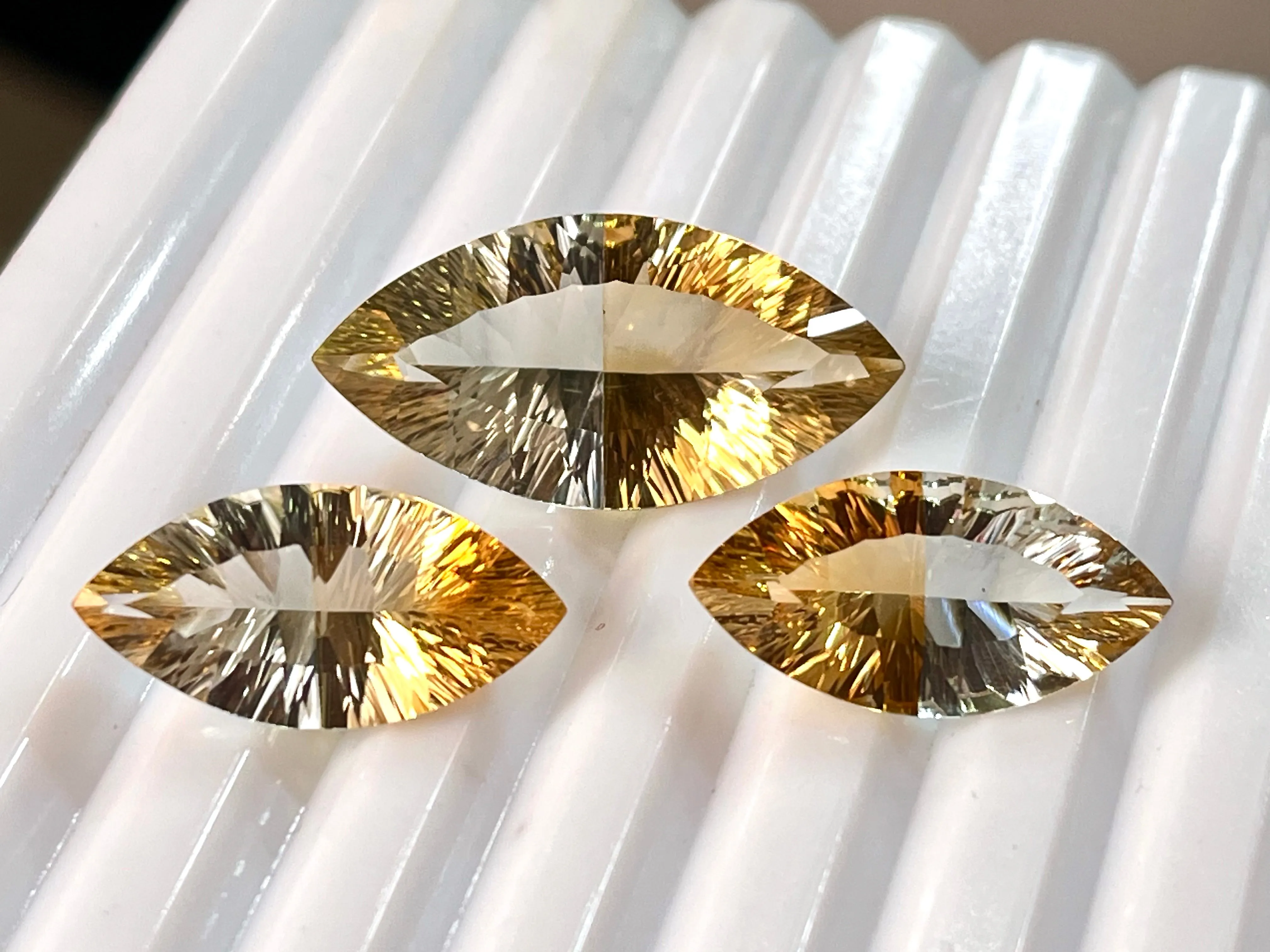 Natural Gemstones Doublet concave cut pair and sets