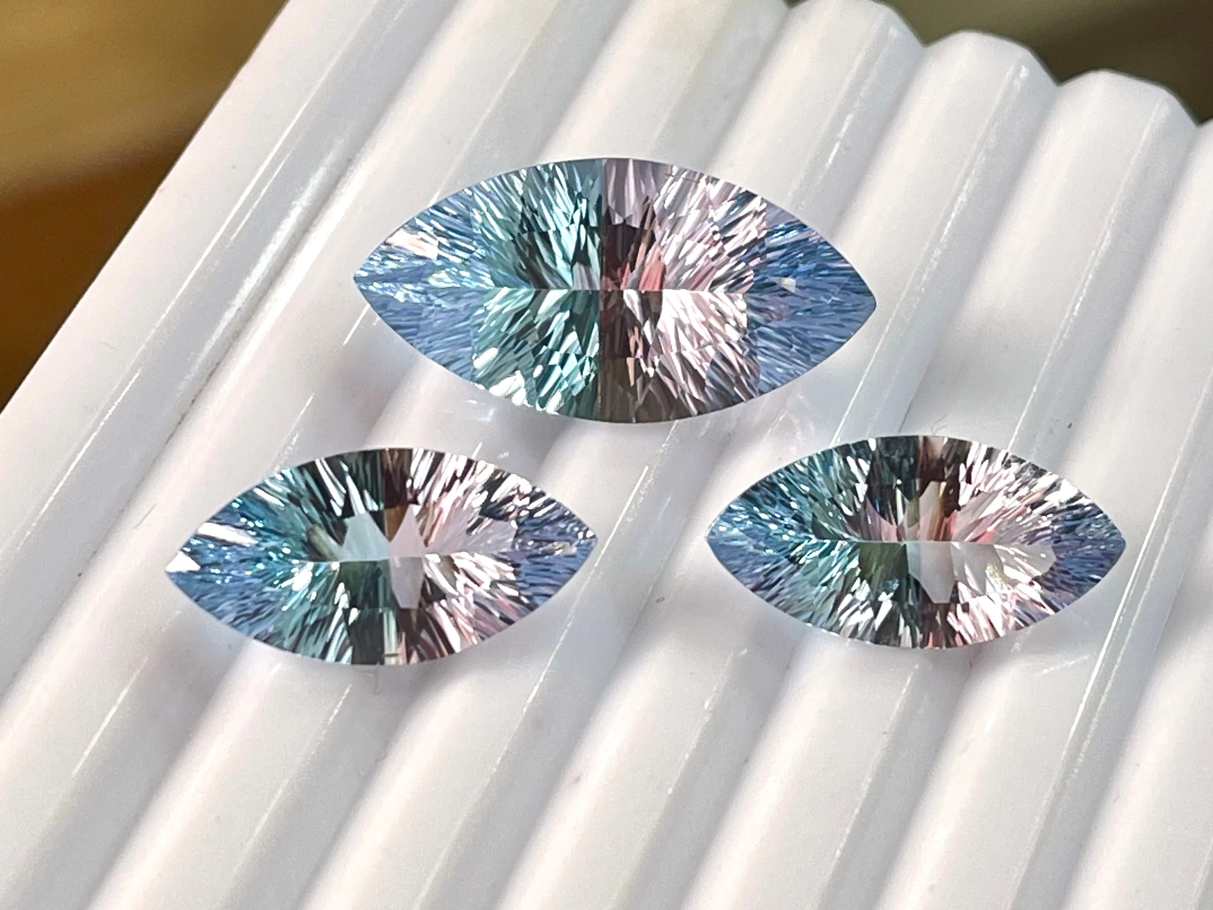 Natural Gemstones Doublet concave cut pair and sets