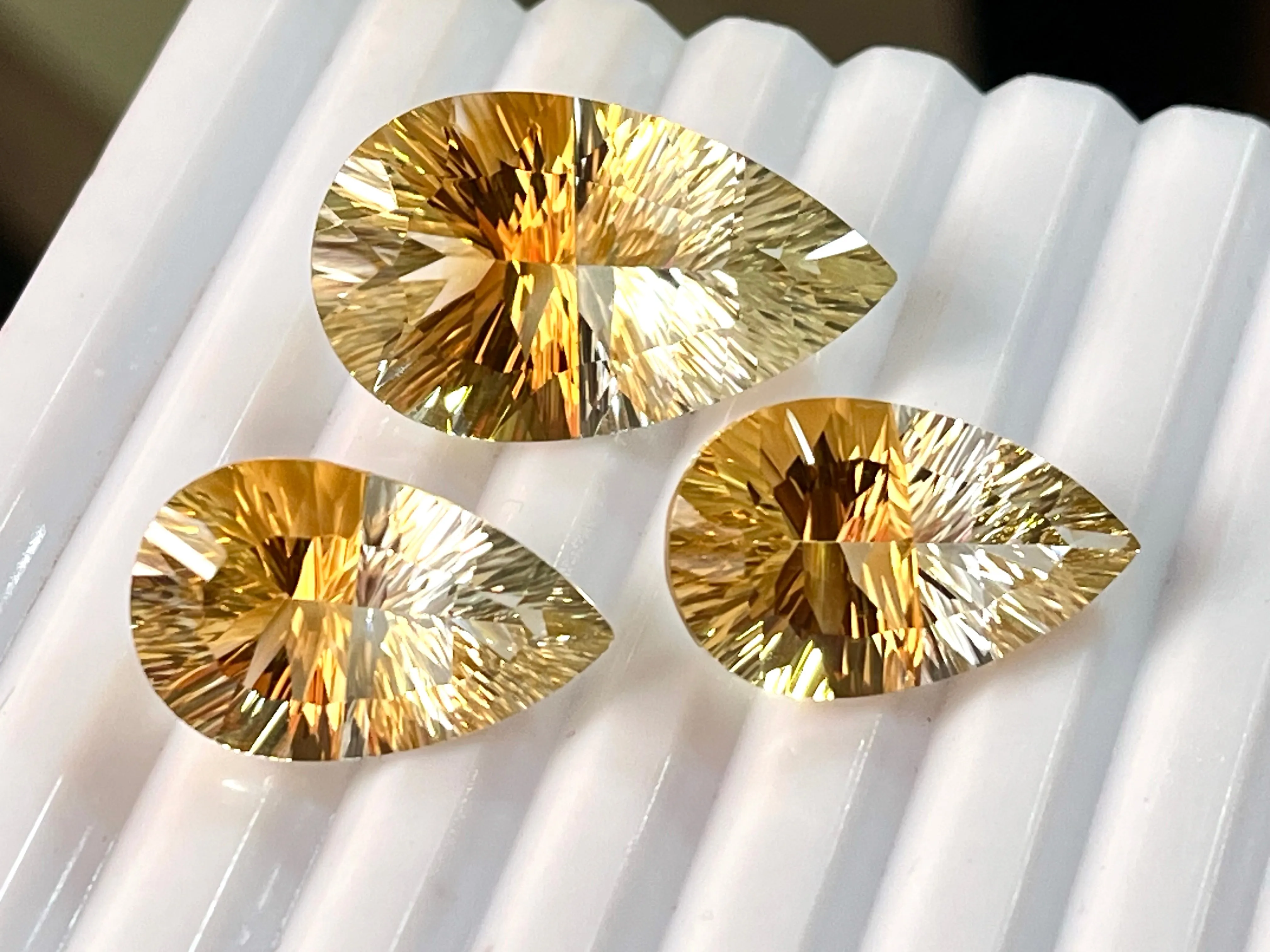 Natural Gemstones Doublet concave cut pair and sets
