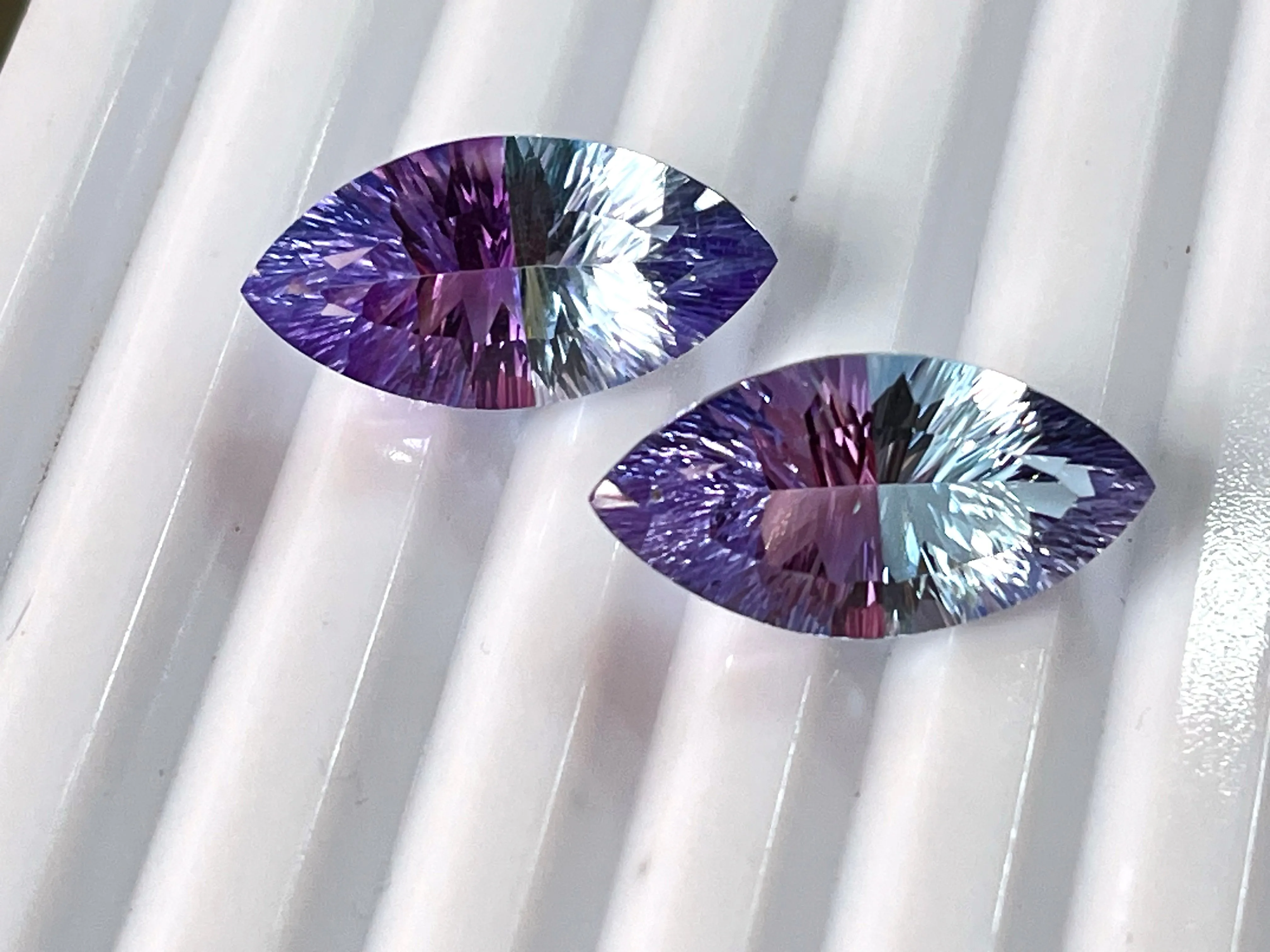 Natural Gemstones Doublet concave cut pair and sets