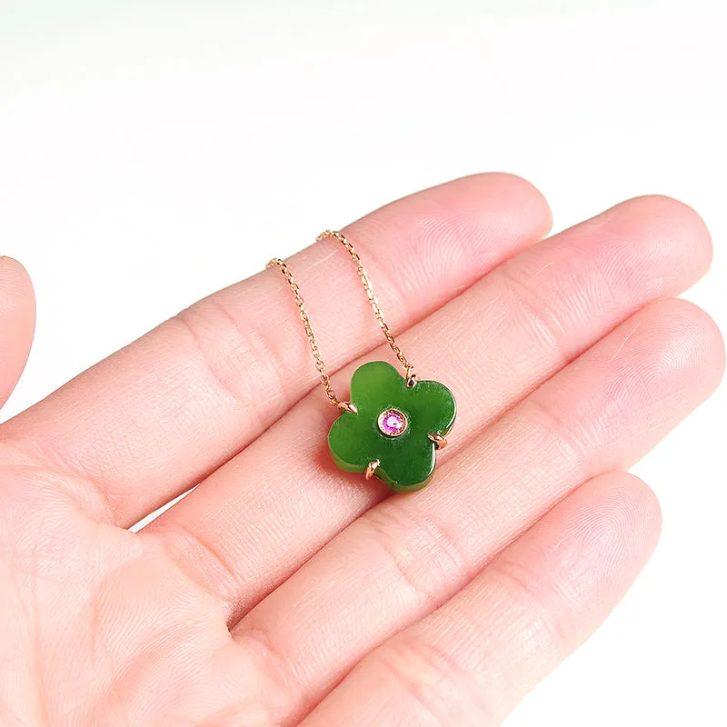 Natural Jade Pendant Nephrite Gold Pendant PT136