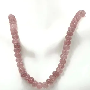Natural Strawberry Quartz Pumpkin Shaped Beaded Necklace SKU 6141184