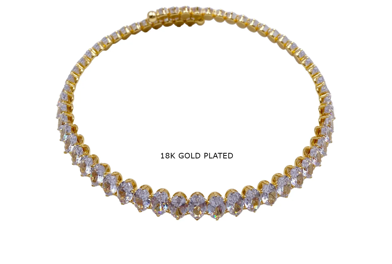 NB2013 Cubic Zirconia Tennis Choker Necklace